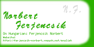 norbert ferjencsik business card